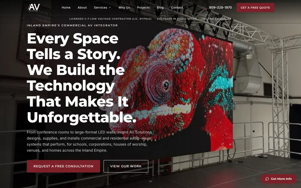 Inland AV Solutions homepage